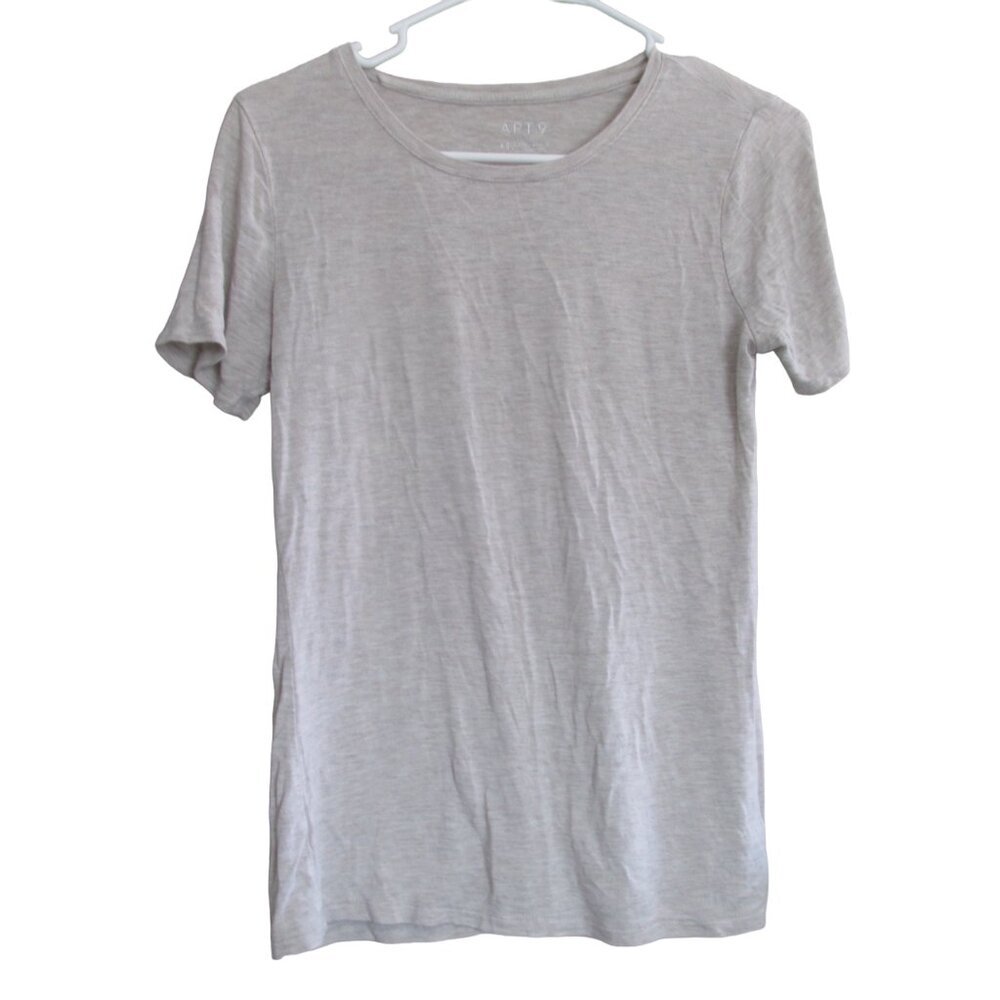 Apt 9 Essentials Pullover T Shirt Womens XS Beige Short Sleeve Crew Neck Tee Top